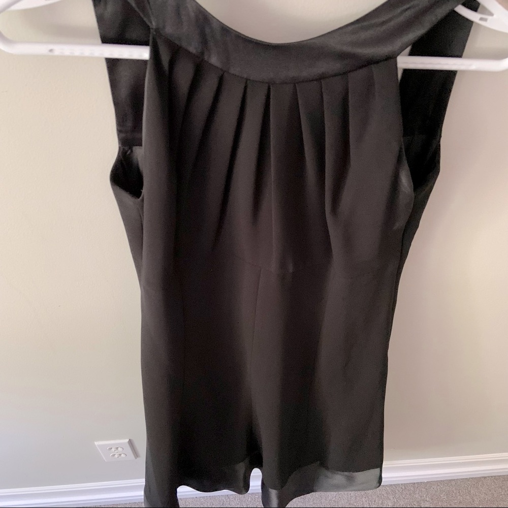 A-line / Swing Black Dress with silk trim